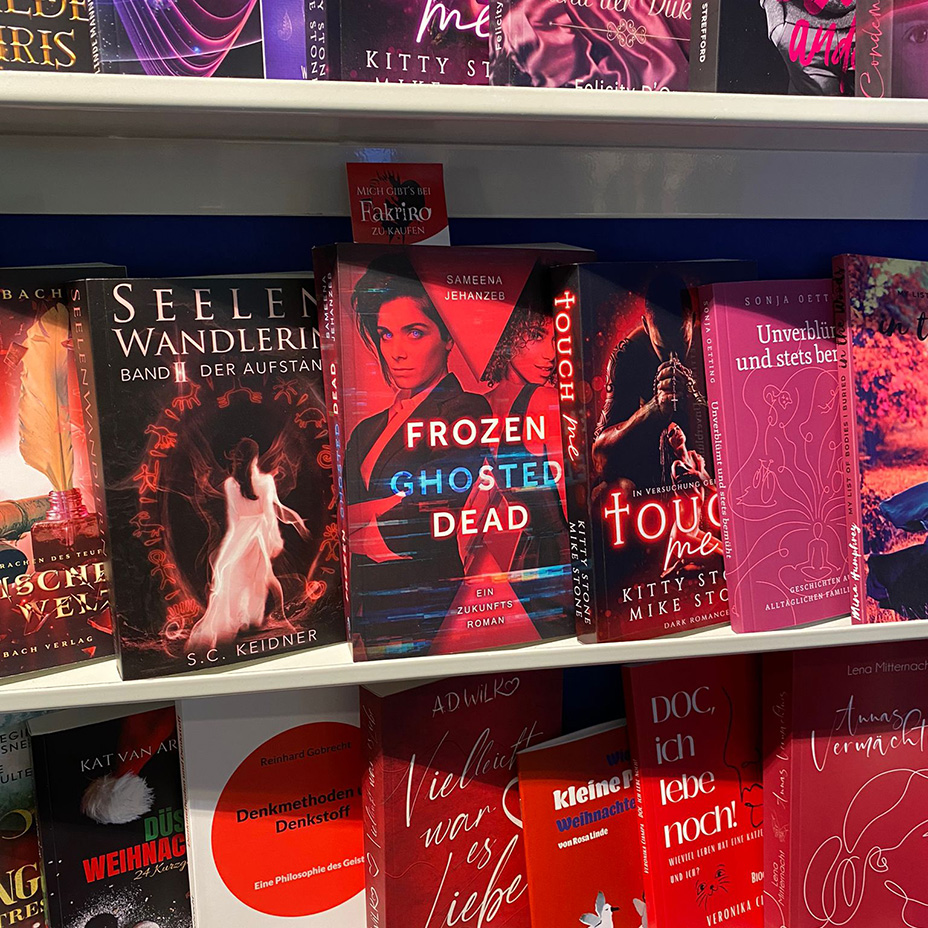 Frozen, Ghosted, Dead am Stand des Selfpublisher Verband auf der Frankfurter Buchmesse 2022