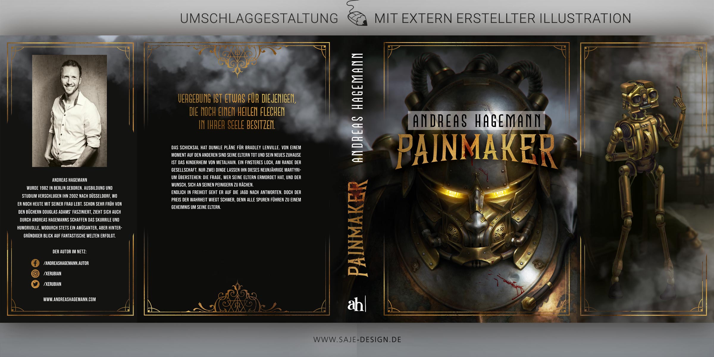 Buchumschlag mit Klappenbroschur: Painmaker, Andreas Hagemann